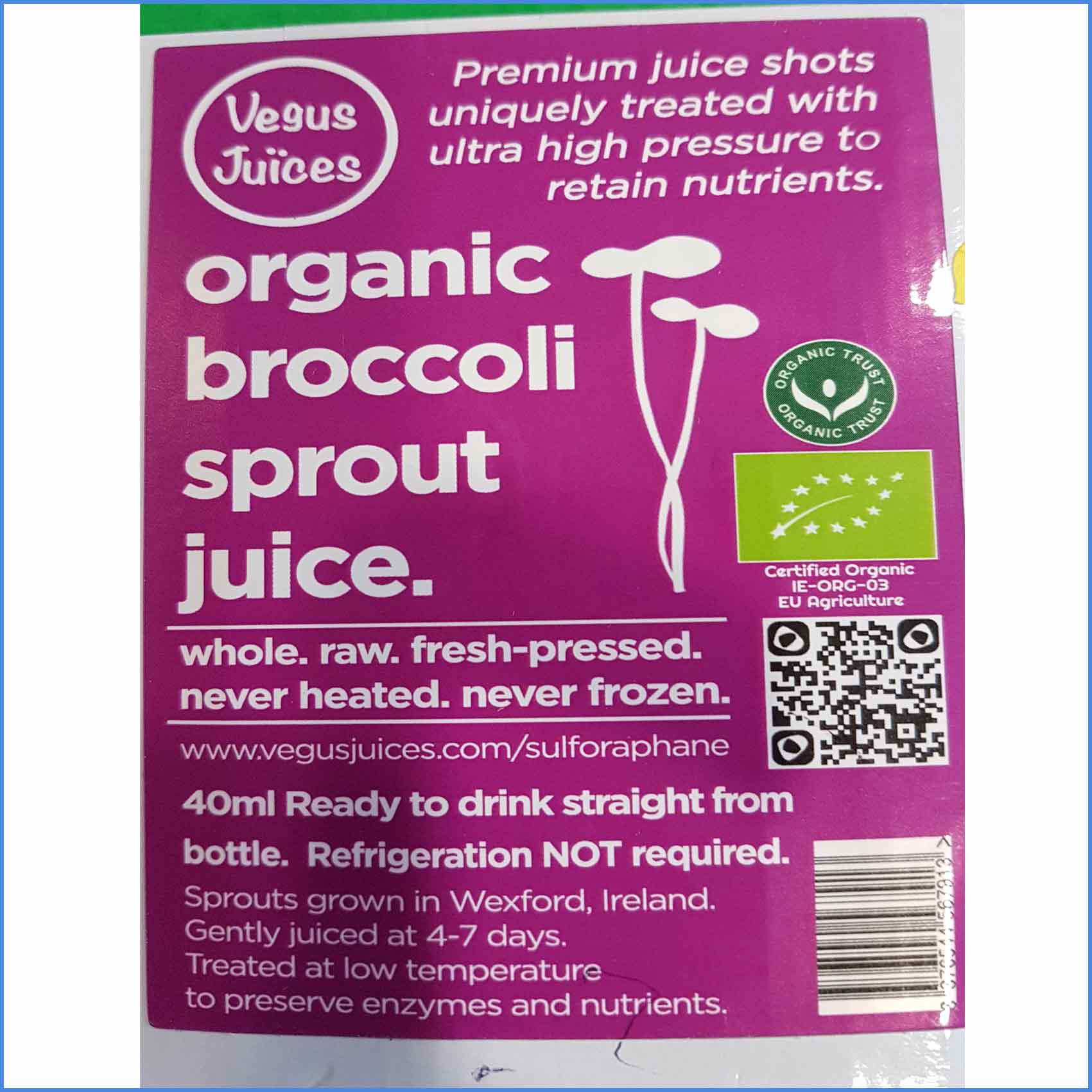 Broccoli Sprout Juice Organic FULL BOX Healthy Habits 1 weeks supply 40ml